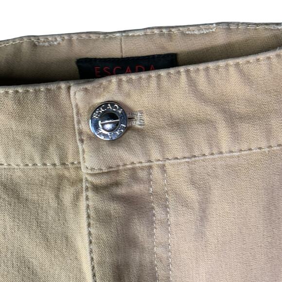 ESCADA Pants Womens 12 Light Brown Straight Leg Cotton Jeans Mid-Rise Stretch - Picture 5 of 11